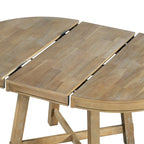 Table de salle à manger de cuisine ronde extensible en bois avec rallonge de 16 feuilles