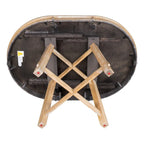 Table de salle à manger de cuisine ronde extensible en bois avec rallonge de 16 feuilles