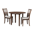 Ensemble de salle à manger 3 pièces, table de 42 pouces, rallonges abattantes, 2 chaises, marron