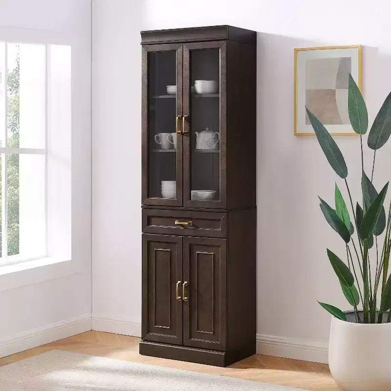 Meuble de rangement de cuisine Crosley 78 Stanton avec portes vitrées