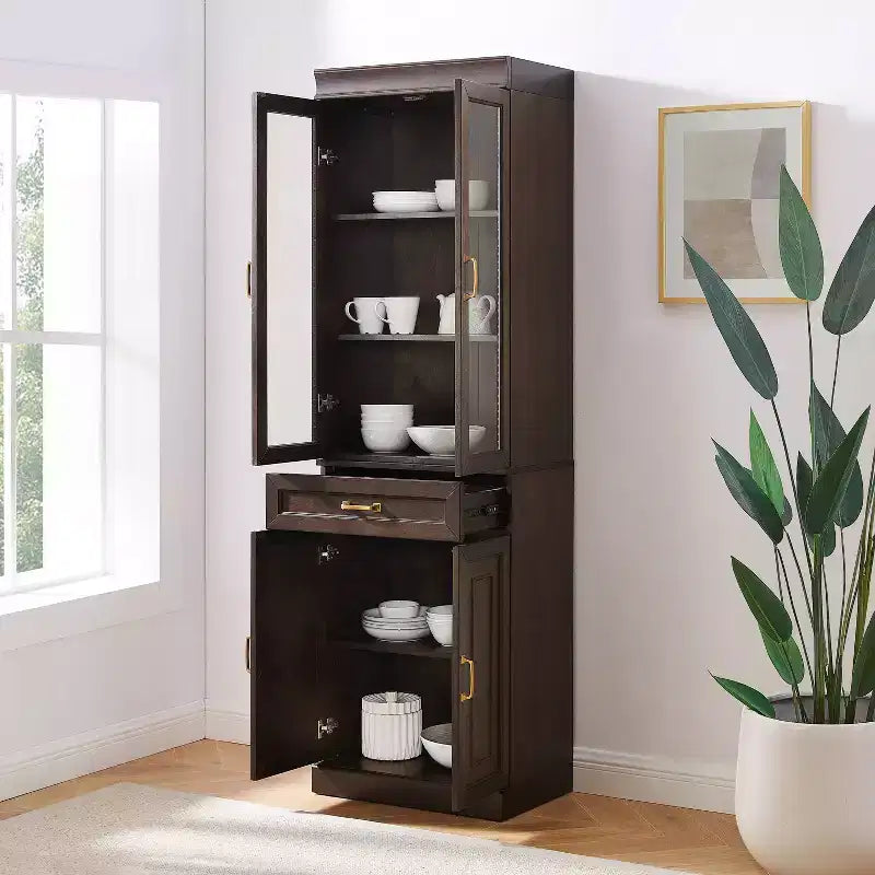 Meuble de rangement de cuisine Crosley 78 Stanton avec portes vitrées