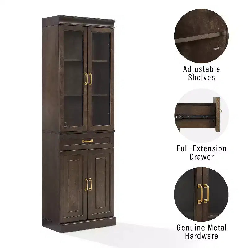 Meuble de rangement de cuisine Crosley 78 Stanton avec portes vitrées