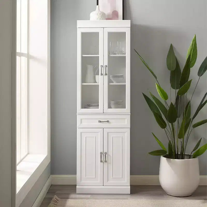 Meuble de rangement de cuisine Crosley 78 Stanton avec portes vitrées