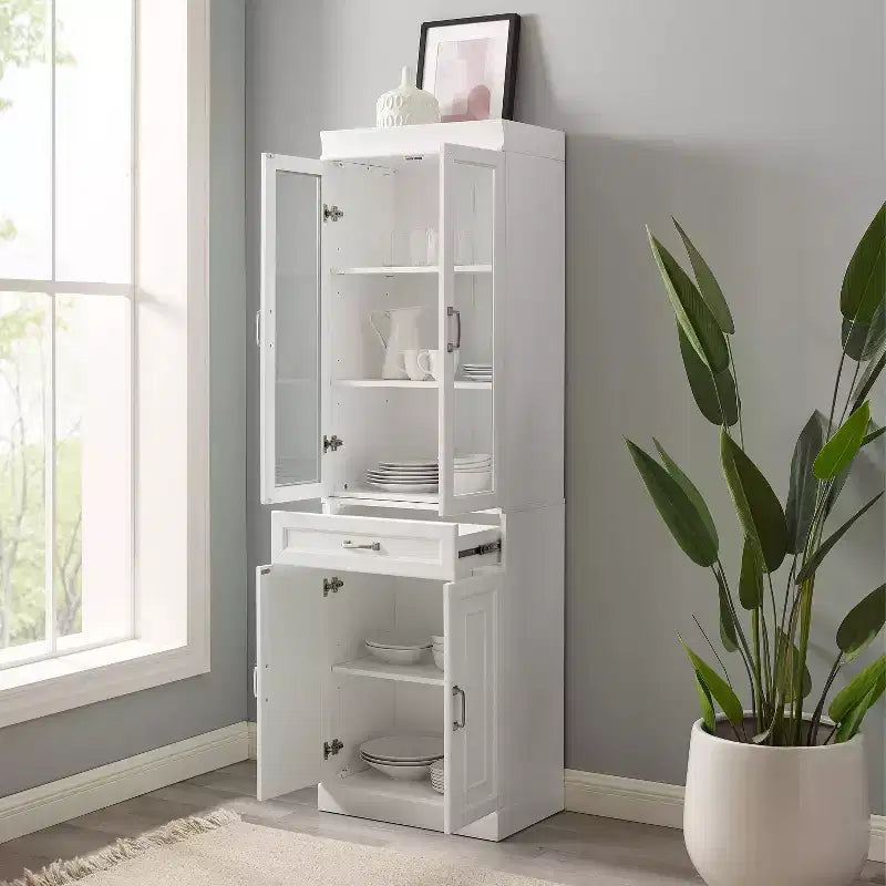 Meuble de rangement de cuisine Crosley 78 Stanton avec portes vitrées