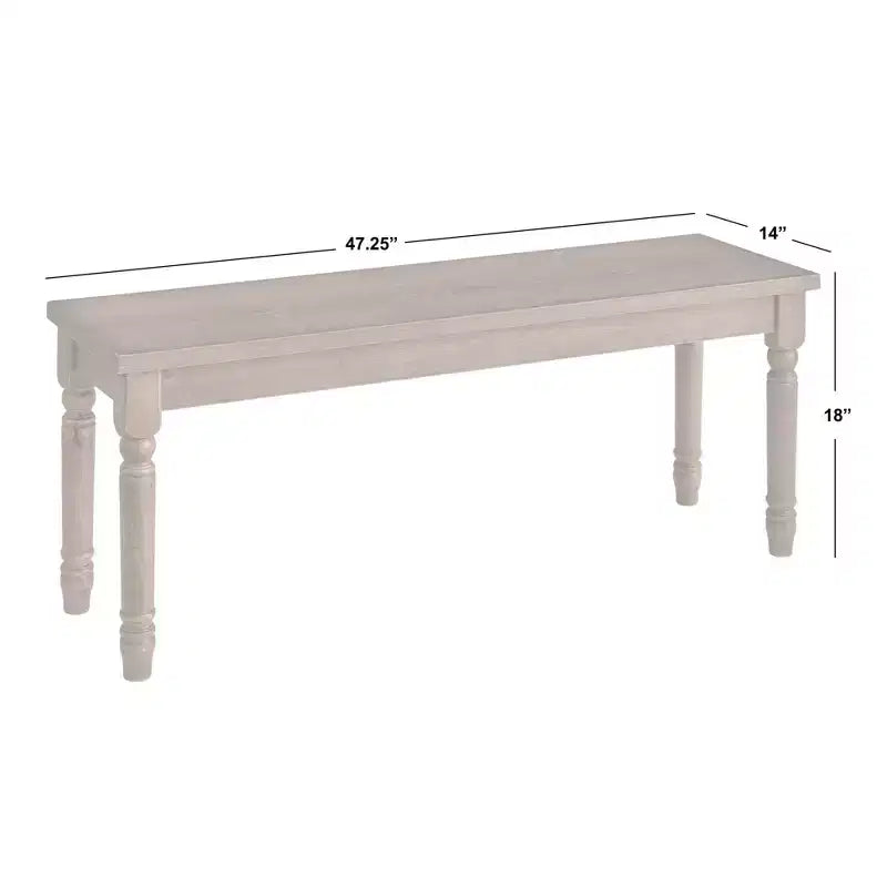 Buylateral 47.25 Burntwood Banc de salle à manger large clair