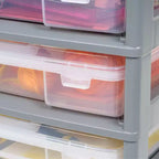 IRIS Meuble de rangement à roulettes en plastique avec 5 tiroirs pour scrapbooking, plateau de rangement et roulettes