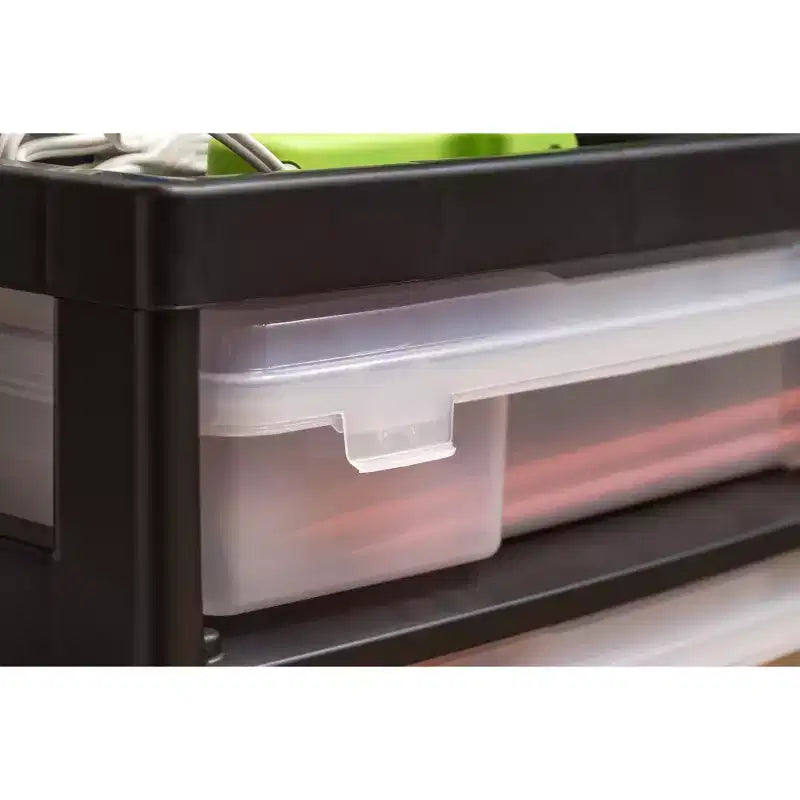 IRIS Meuble de rangement à roulettes en plastique avec 5 tiroirs pour scrapbooking, plateau de rangement et roulettes