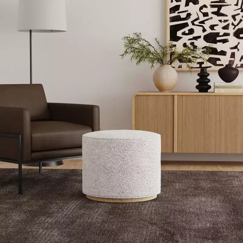 Pouf ottoman HomePop Cloud avec base en bois