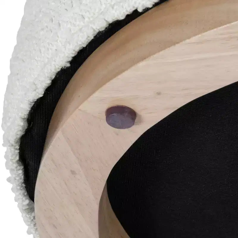 Pouf ottoman HomePop Cloud avec base en bois