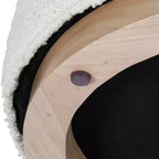 Pouf ottoman HomePop Cloud avec base en bois