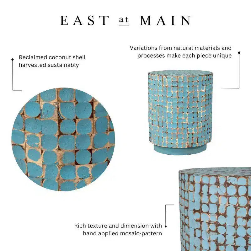 East at Main 25.78" Nouvelle Table d'appoint ronde Hampton Noyer de coco