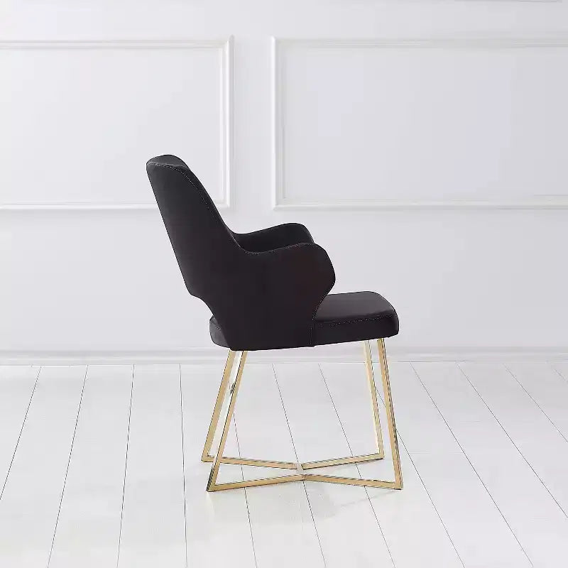 Lot de 2 chaises de salle à manger Glam rembourrées en microfibre - HOMES: Inside + Out