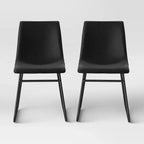 Lot de 2 chaises de salle à manger en similicuir Bowden - Threshold