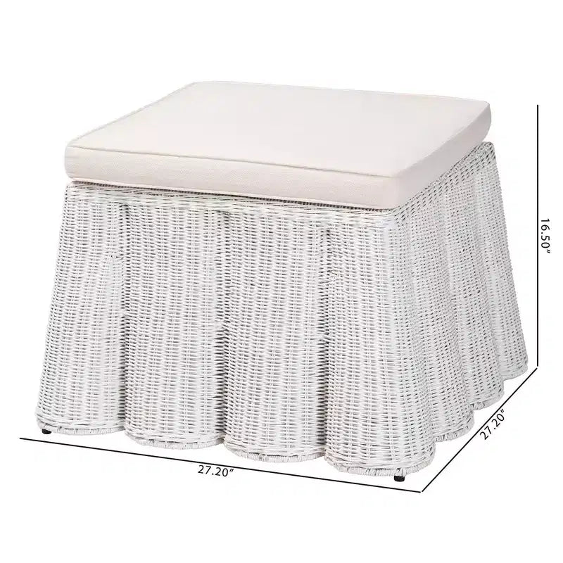 Pouf en rotin Bali & Pari Palm Scallop