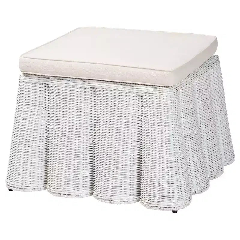 Pouf en rotin Bali & Pari Palm Scallop