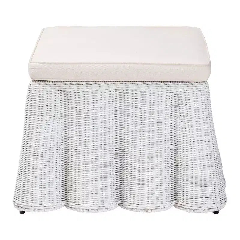 Pouf en rotin Bali & Pari Palm Scallop