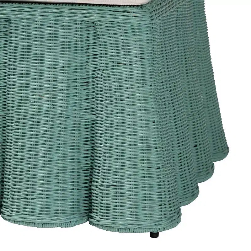 Pouf en rotin Bali & Pari Palm Scallop