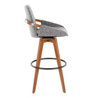 Tabouret de bar LumiSource Cosmo en noyer et tissu Noise