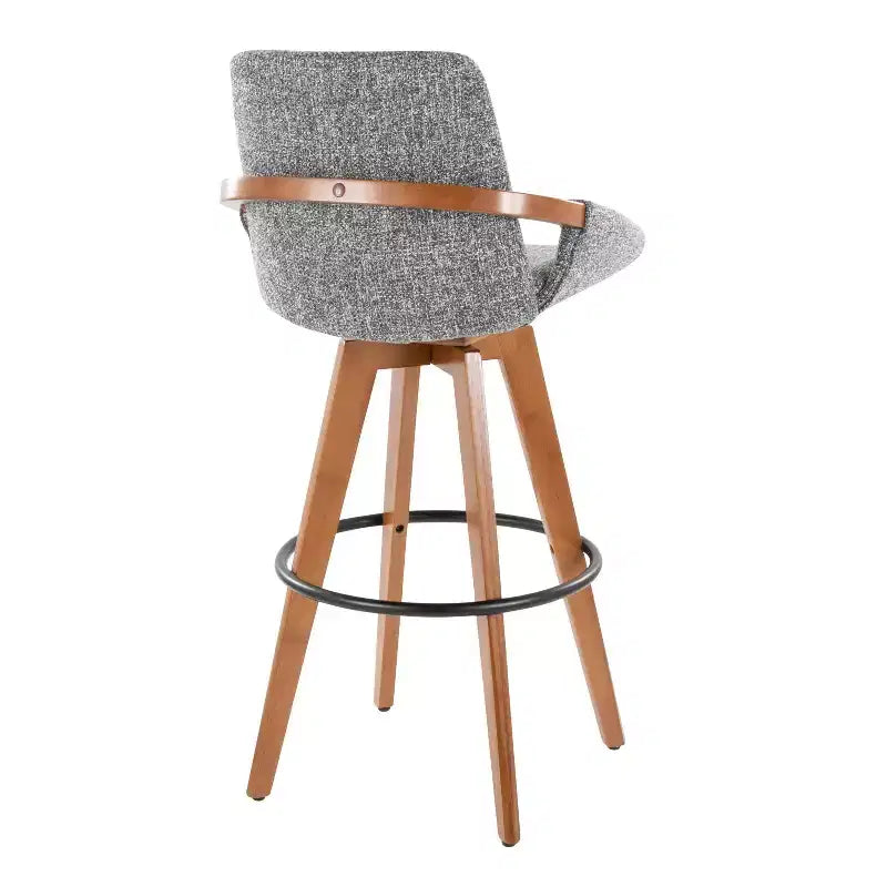 Tabouret de bar LumiSource Cosmo en noyer et tissu Noise
