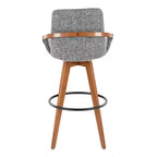 Tabouret de bar LumiSource Cosmo en noyer et tissu Noise
