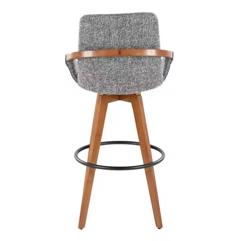 Tabouret de bar LumiSource Cosmo en noyer et tissu Noise