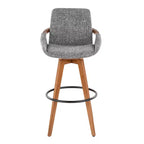 Tabouret de bar LumiSource Cosmo en noyer et tissu Noise