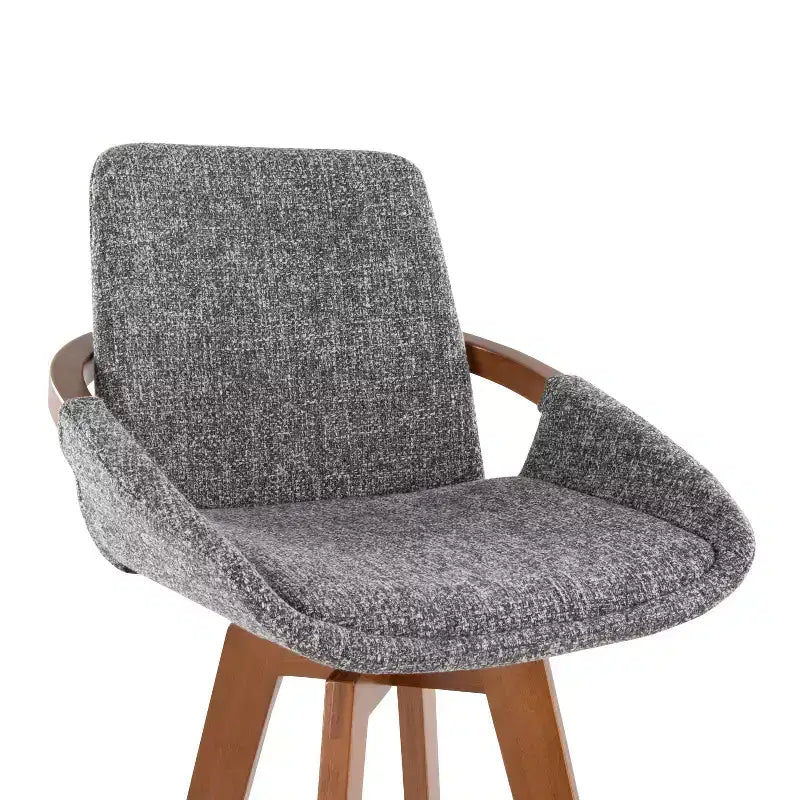 Tabouret de bar LumiSource Cosmo en noyer et tissu Noise