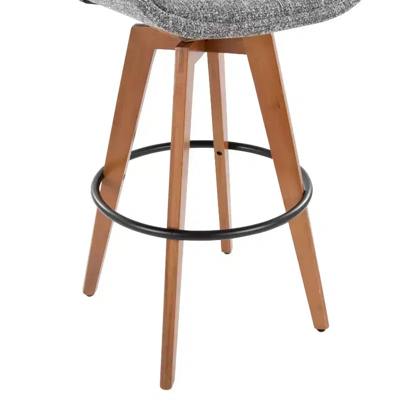 Tabouret de bar LumiSource Cosmo en noyer et tissu Noise