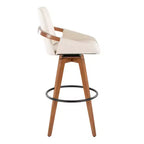 Tabouret de bar LumiSource Cosmo en noyer et tissu Noise