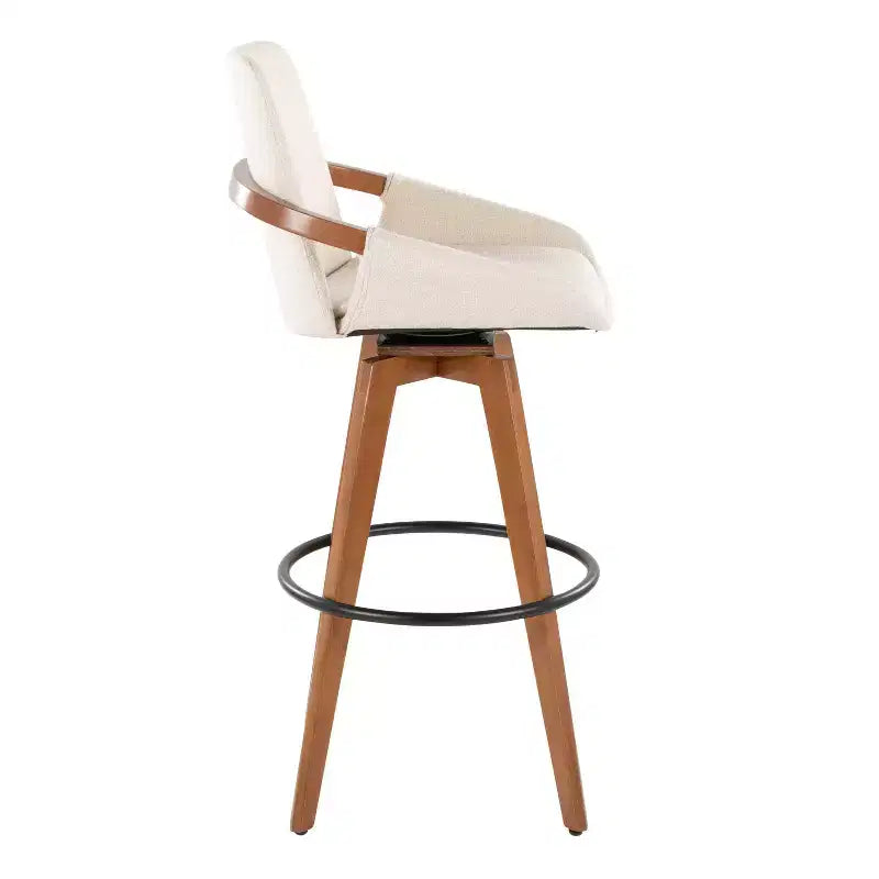 Tabouret de bar LumiSource Cosmo en noyer et tissu Noise