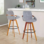 Tabouret de bar LumiSource Cosmo en noyer et tissu Noise
