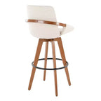 Tabouret de bar LumiSource Cosmo en noyer et tissu Noise