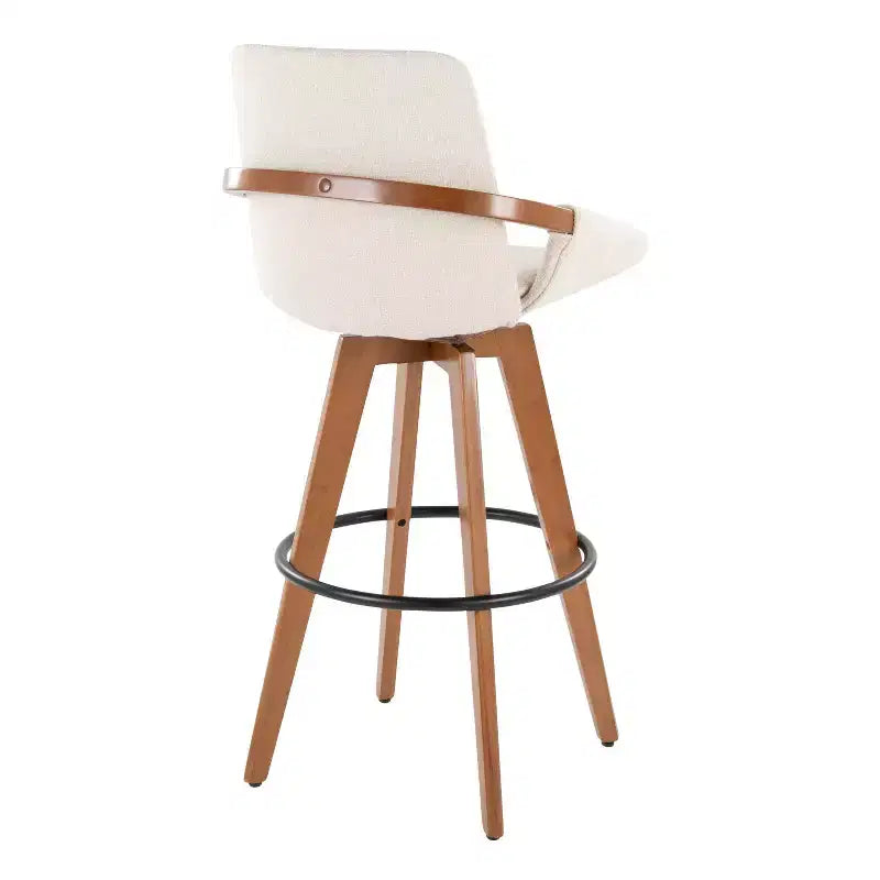 Tabouret de bar LumiSource Cosmo en noyer et tissu Noise
