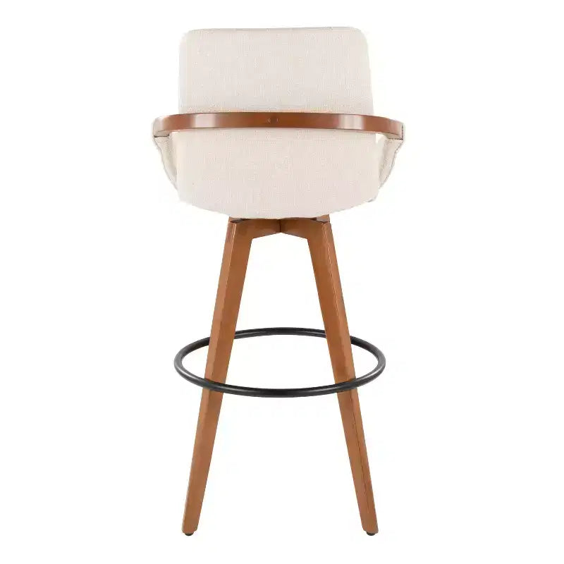 Tabouret de bar LumiSource Cosmo en noyer et tissu Noise