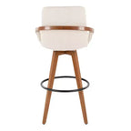 Tabouret de bar LumiSource Cosmo en noyer et tissu Noise