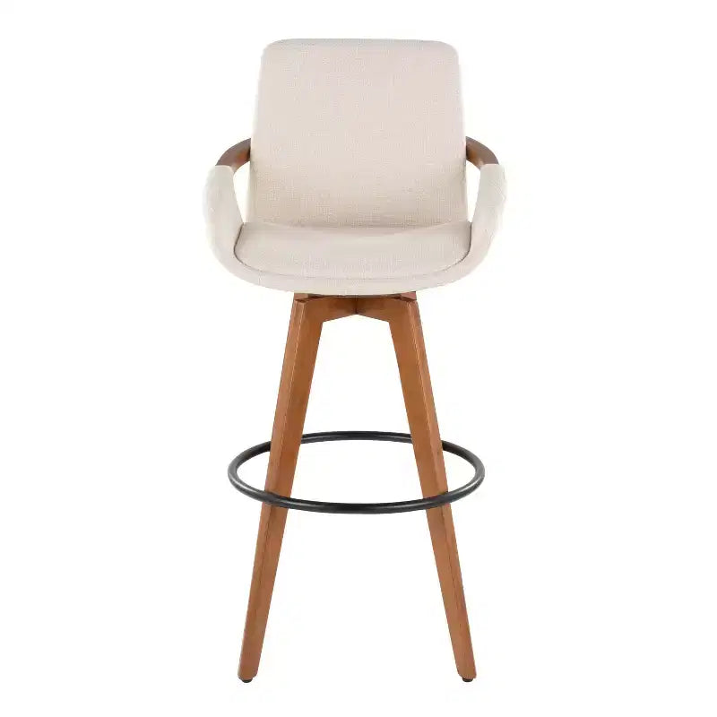 Tabouret de bar LumiSource Cosmo en noyer et tissu Noise