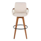 Tabouret de bar LumiSource Cosmo en noyer et tissu Noise
