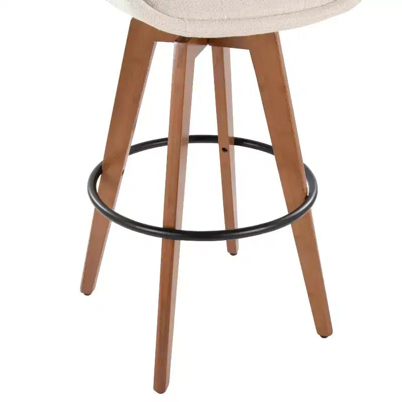 Tabouret de bar LumiSource Cosmo en noyer et tissu Noise