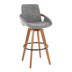 Tabouret de bar LumiSource Cosmo en noyer et tissu Noise