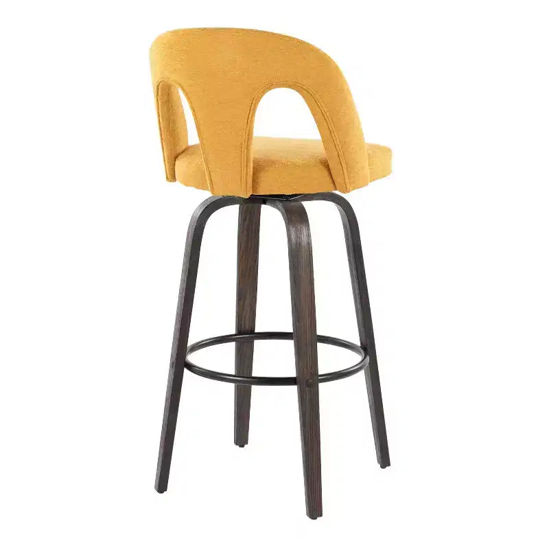 LumiSource Lot de 2 tabourets de bar Ava en tissu foncé
