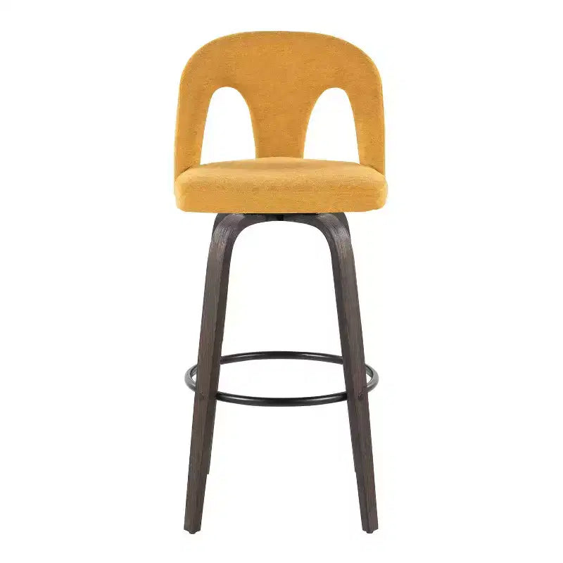 LumiSource Lot de 2 tabourets de bar Ava en tissu foncé