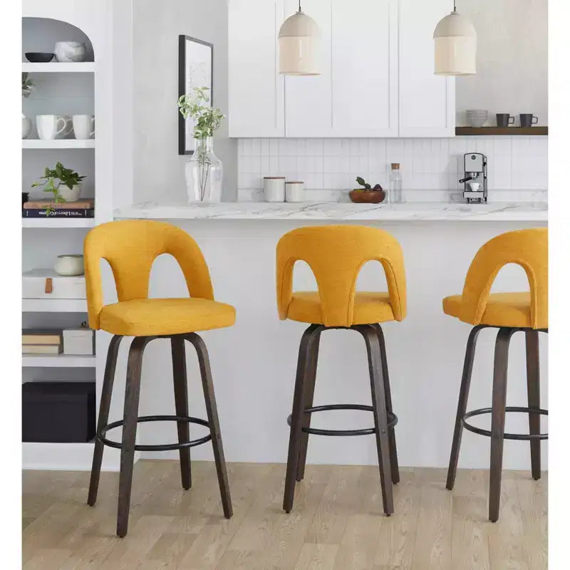 LumiSource Lot de 2 tabourets de bar Ava en tissu foncé