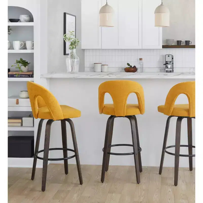 LumiSource Lot de 2 tabourets de bar Ava en tissu foncé