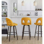 LumiSource Lot de 2 tabourets de bar Ava en tissu foncé