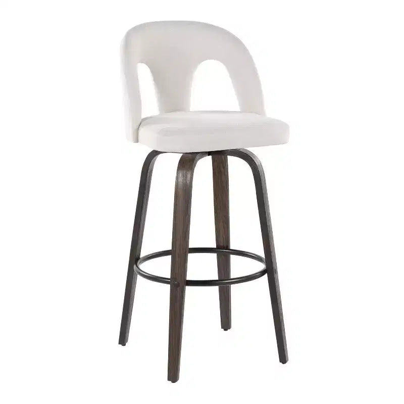 LumiSource Lot de 2 tabourets de bar Ava en tissu foncé