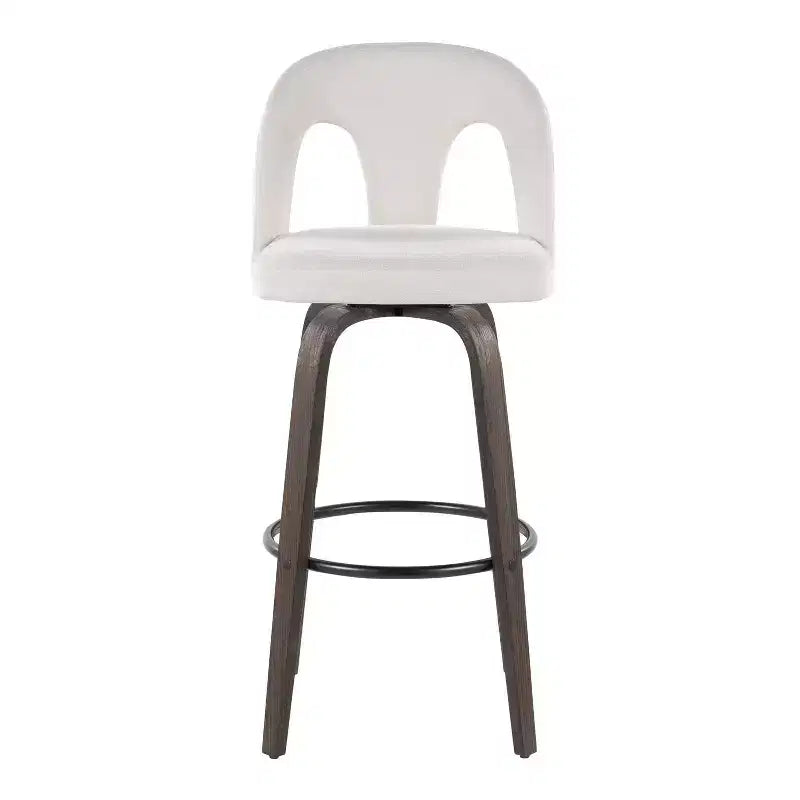 LumiSource Lot de 2 tabourets de bar Ava en tissu foncé