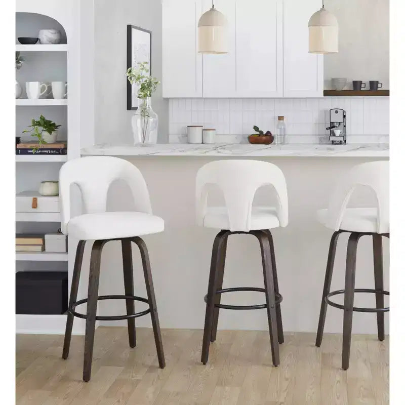 LumiSource Lot de 2 tabourets de bar Ava en tissu foncé