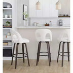LumiSource Lot de 2 tabourets de bar Ava en tissu foncé