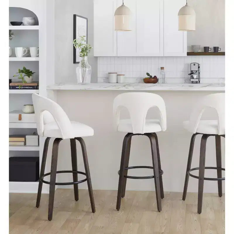 LumiSource Lot de 2 tabourets de bar Ava en tissu foncé