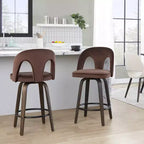 LumiSource Lot de 2 tabourets de bar hauteur comptoir Ava, velours foncé